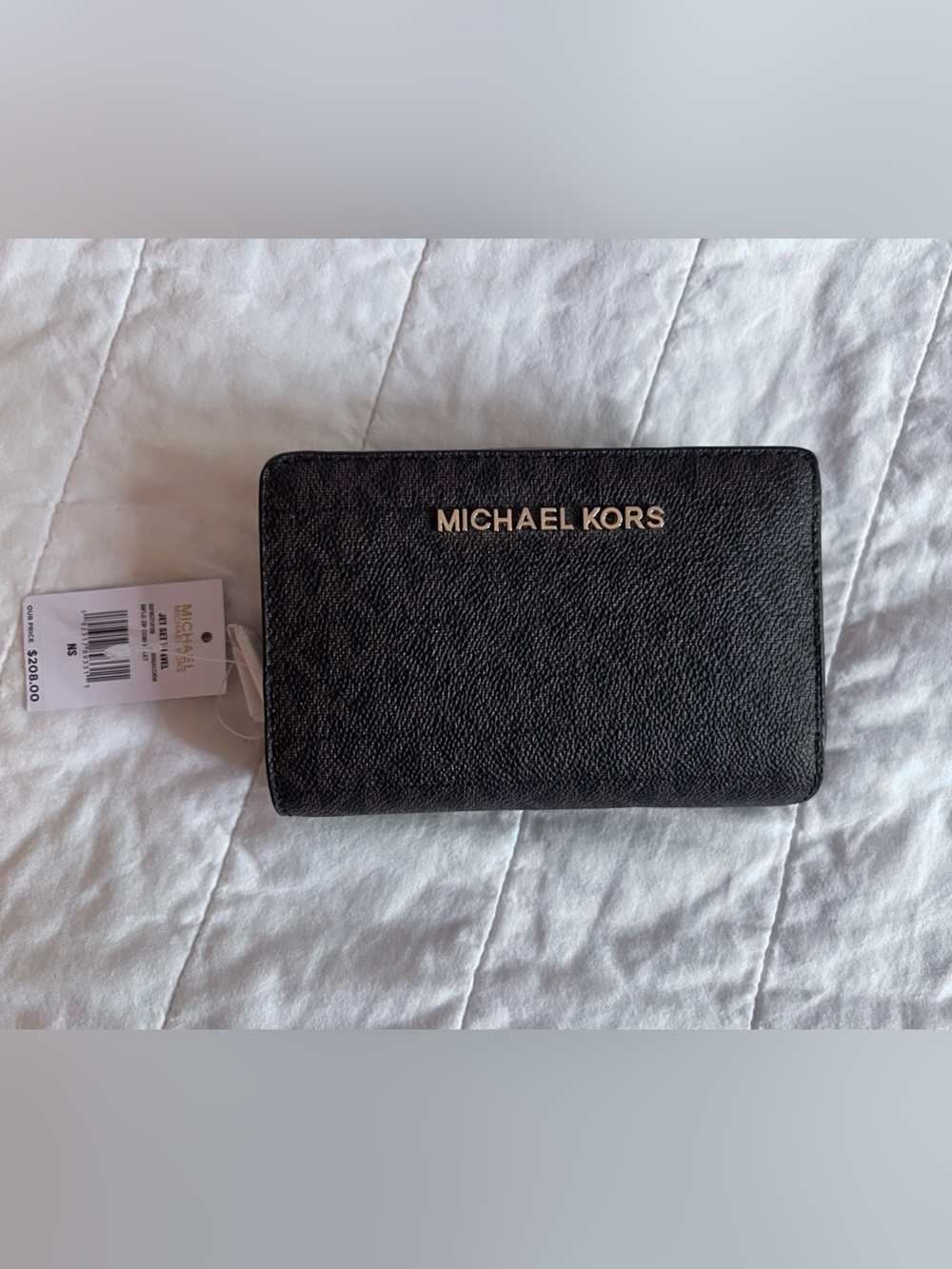 New Michael Kors Dark Brown Jet Set Wallet